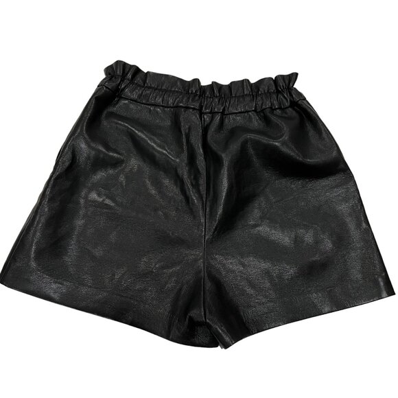 Wilfred Black Faux Leather Shorts, Pockets, Black, 4 - Picture 2 of 9